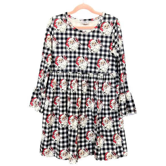 Girls Santa Ruffle Dress Size 8/9 - Picture 1 of 3